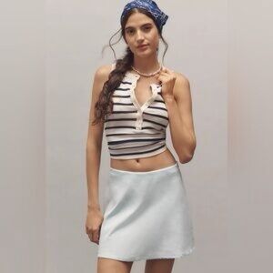 NWT Anthropologie Tilda Mini Slip Skirt in Linen